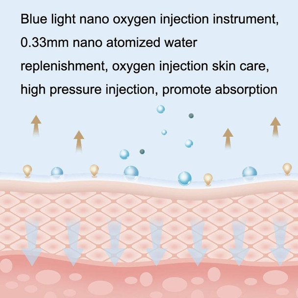 XL022 Blue Light Nano High Pressure Oxygen Handheld Home Beauty Instrument Essence Importer(White)