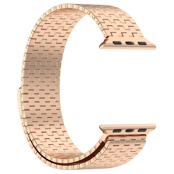 For Apple Watch Ultra 49mm Magnetic Buckle Stainless Steel Metal Watch Band(Rose Gold)
