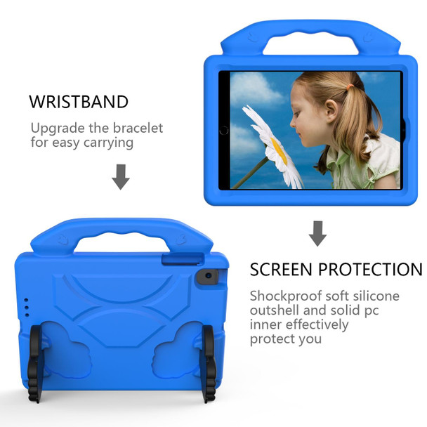 iPad Mini 5/4/3/2/1 EVA Material Children Flat Anti Falling Cover Protective Shell With Thumb Bracket(Blue)