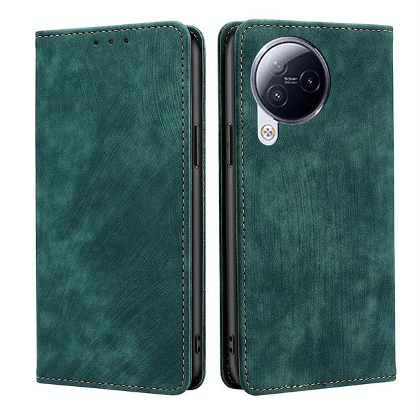 For Xiaomi Civi 3 5G RFID Anti-theft Brush Magnetic Leather Phone Case(Green)