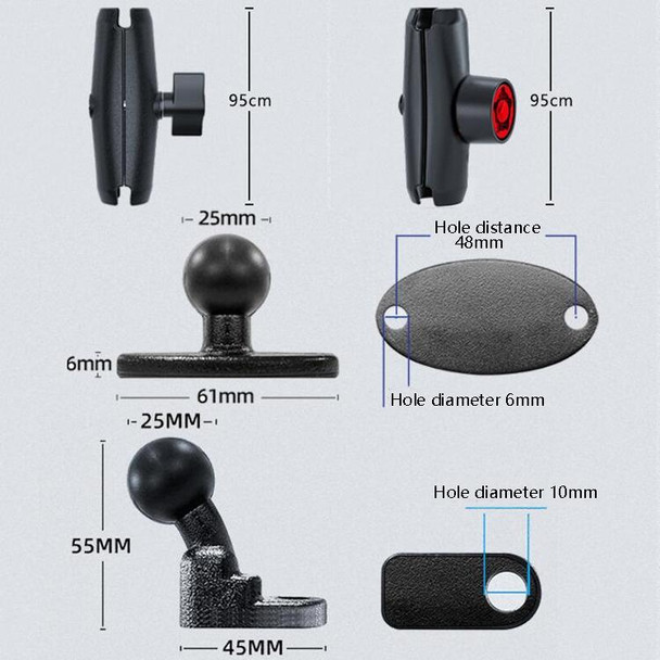 Motorcycle Metal Navigation Mobile Phone Bracket,Style: Rearview Mirror Installation (Hand Twist)