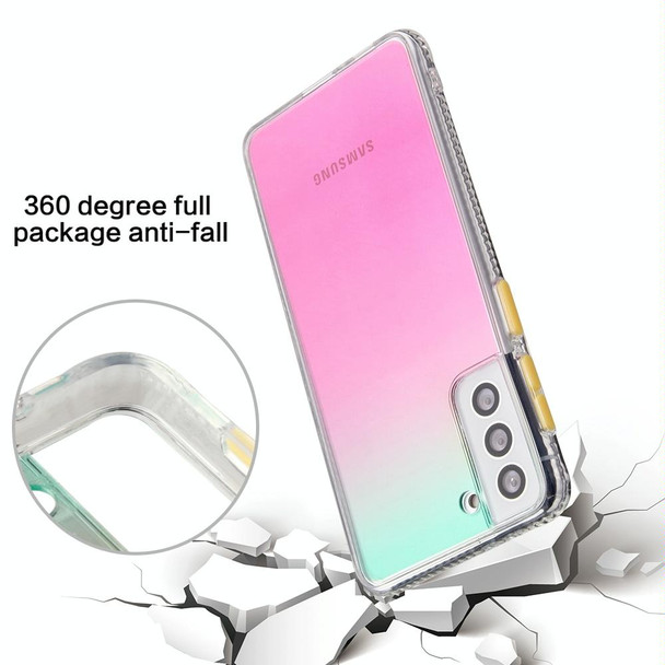 For Samsung Galaxy S21 5G 2pcs Gradient Marble Phone Case(Random Color Delivery)