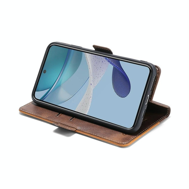 For ZTE Blabe V41 Smart 4G Contrast Color Side Buckle Leather Phone Case(+)