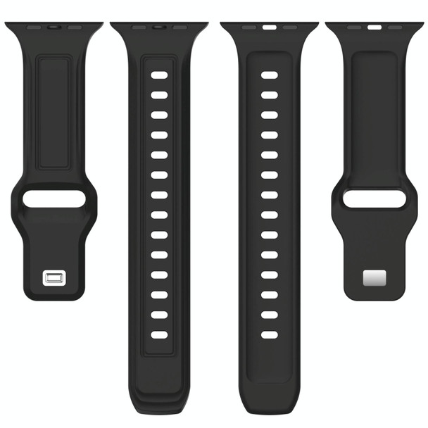 For Apple Watch 4 44mm Square Buckle Silicone Watch Band(White)