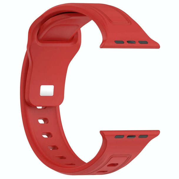 For Apple Watch 4 44mm Square Buckle Silicone Watch Band(Red)