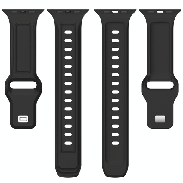 For Apple Watch 3 38mm Square Buckle Silicone Watch Band(Green)