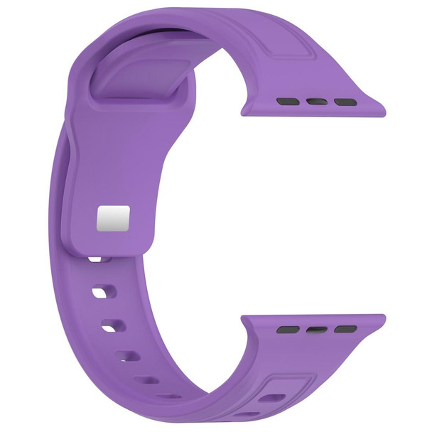 For Apple Watch 3 38mm Square Buckle Silicone Watch Band(Purple)