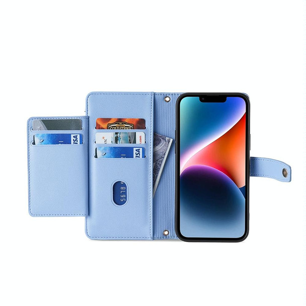 For ZTE Blade A53 4G Lite Sheep Texture Cross-body Zipper Wallet Leather Phone Case(Blue)