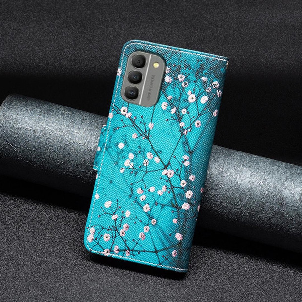 For Nokia G310 Colored Drawing Pattern Leatherette Phone Case(Plum Blossom)