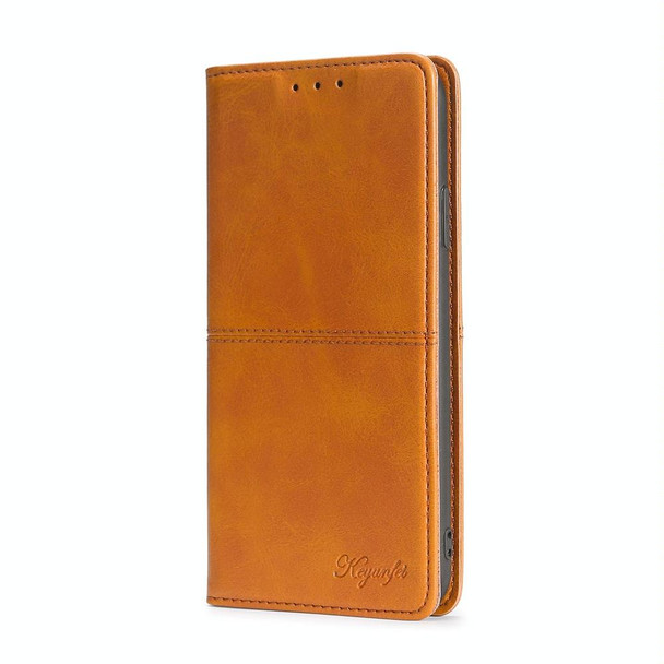 For ZTE Blabe V41 Smart 4G Cow Texture Magnetic Leather Phone Case(Light Brown)