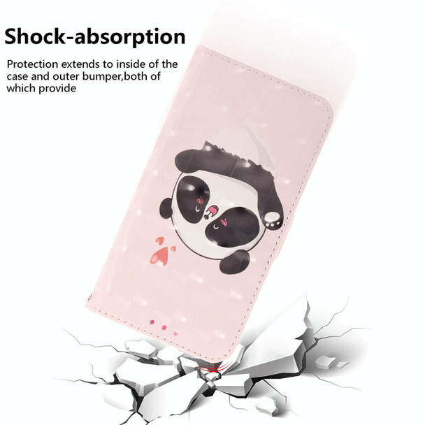 For Xiaomi Poco F5/Redmi Note 12 Turbo 3D Colored Horizontal Flip Leather Phone Case(Heart Panda)
