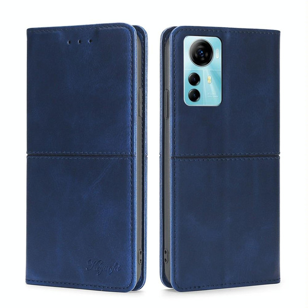 For ZTE Blabe V41 Smart 4G Cow Texture Magnetic Leather Phone Case(Blue)