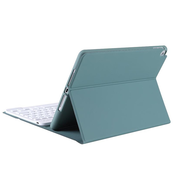 T07BB - iPad 9.7 inch / iPad Pro 9.7 inch / iPad Air 2 / Air (2018 & 2017) TPU Candy Color Ultra-thin Bluetooth Keyboard Tablet Case with Stand & Pen Slot(Dark Green)