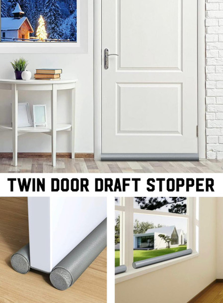Twin Door Draft Stopper