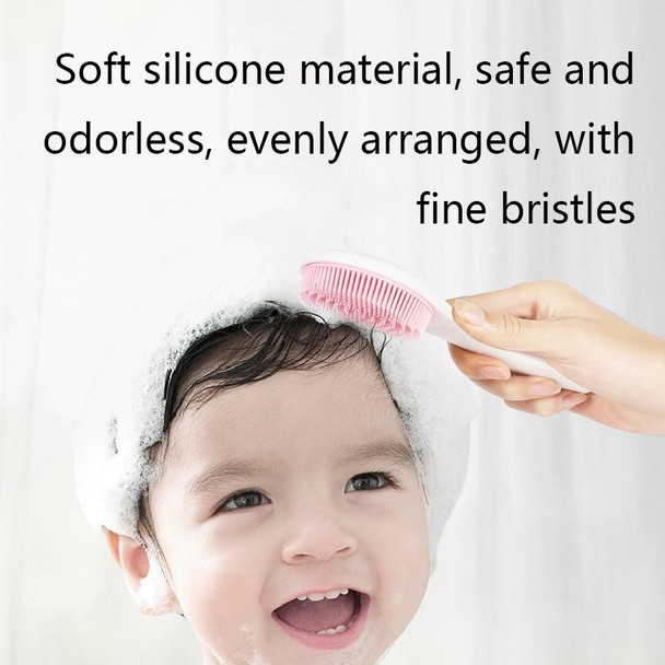 Baby Silicone Shower Massage Brush Multifunctional Shampoo Brush with Comb(Gray)