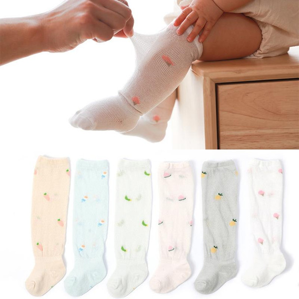 6 Pairs Baby Stockings Anti-Mosquito Thin Cotton Baby Socks, Toyan Socks: S 0-1 Years Old(White Ice Cream)