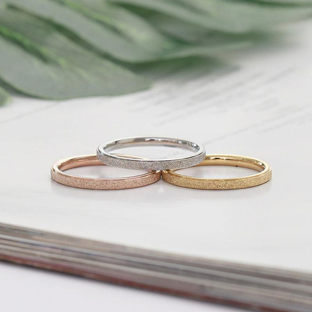 4 PCS Three Lifetimes Titanium Steel Couple Rings Very Fine Frosted Ring, Size: US Size 8(Golden)