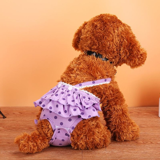 Menstrual Physiological Pants - Pet Dog Polka Dot Skirt And Bib Physiological Pants, Size: XXL(Purple)