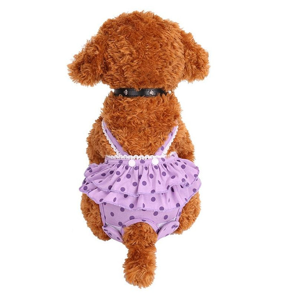 Menstrual Physiological Pants - Pet Dog Polka Dot Skirt And Bib Physiological Pants, Size: XXL(Purple)