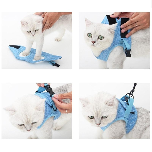 Cat Leash Pet Chest Harness Leash, Size: M(Pink)