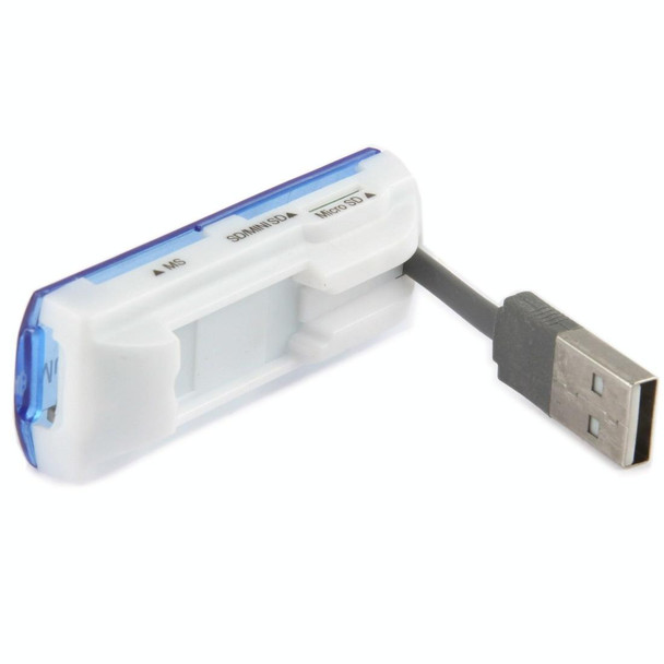 20 PCS USB 2.0 Multi Card Reader, Support SD / MMC, MS, TF, M2 Card, Random Color Delivery