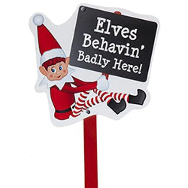 Naughty Elf Garden Sign