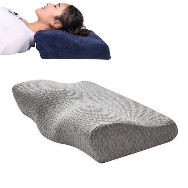 Butterfly Shape Memory Foam Snorked Pillow Slow Rebound Health Care Cervical Pillow, Dimensions: 50x30x10x6cm(Water Molecule Gray)