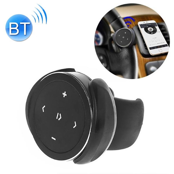 Car Wireless Bluetooth Controller Mobile Phone Multimedia Multi-functional Steering Wheel Remote Controller with Holder (Black) - Open Box(Grade A)