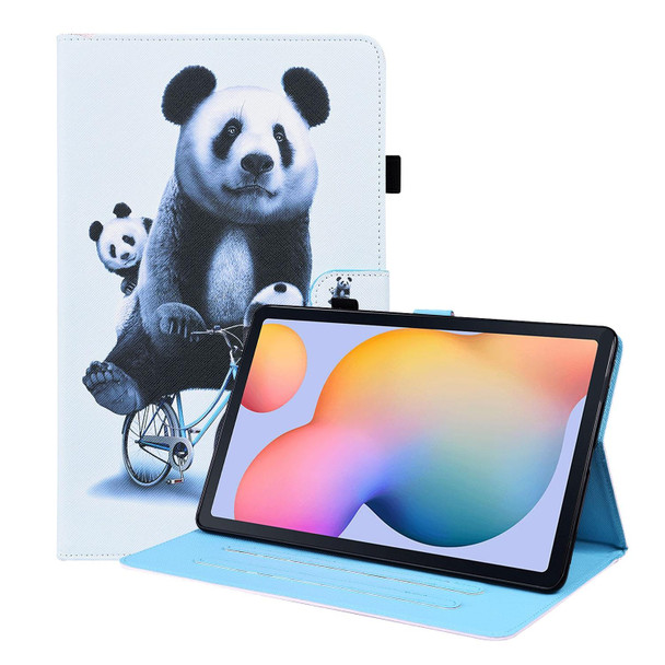 Samsung Galaxy Tab S6 Lite SM-P610 / SM-P615 Animal Pattern Horizontal Flip Leather Case with Holder & Card Slots & Photo Frame & Sleep / Wake-up Function(Cycling Panda)