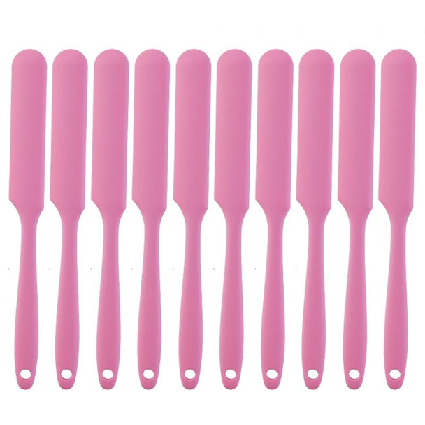 10 PCS Long Silicone Spatula Butter Cake Cream Scraper Baking Tool(Pink)