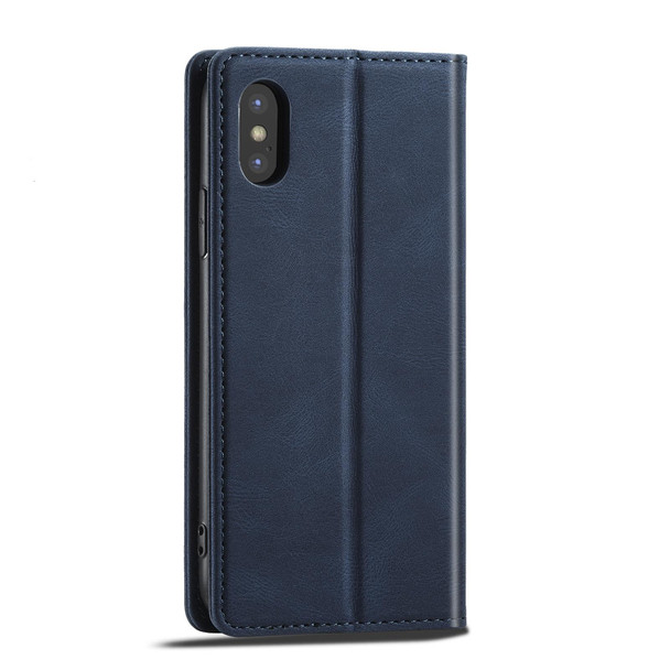 Forwenw F2 Series Magnetic Horizontal Flip Leather Case with Holder & Card Slots & Wallet - iPhone XS Max(Blue)