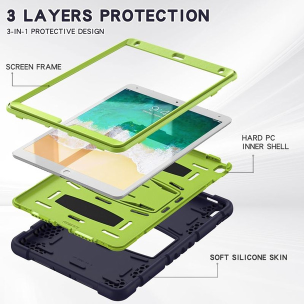 3-Layer Protection  Screen Frame + PC + Silicone Shockproof Combination Case with Holder - iPad Pro 10.5 (2019) / (2017)(NavyBlue+Lime)