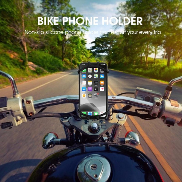 2 PCS Multifunctional Silicone Bicycle Mobile Phone Holder Motorcycle Riding Navigation Fixed Bracket(Gray)