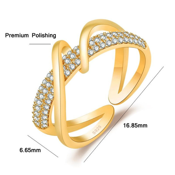 J357 Gold Plated Inlaid Fashion Index Finger Ring(Rose Gold)