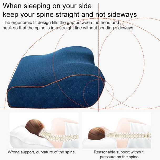 Butterfly Shape Memory Foam Snorked Pillow Slow Rebound Health Care Cervical Pillow, Dimensions: 50x30x10x6cm(Water Molecule)