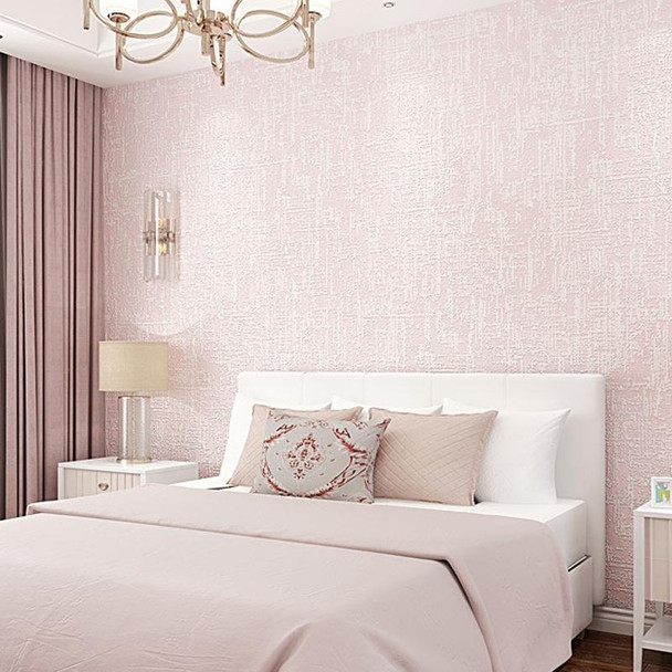 Simple Non-Woven Fabric Bedroom Living Room Plain Wallpaper Self-Adhesive 3D Stereo Imitation Diatom Mud Wallpaper, Specification: 0.53 x 3 Meters(714-3 Light Pink)