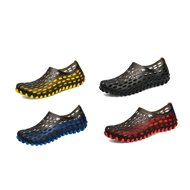PVC + EVA Material Wading Beach Shoes Couple Breathable Slippers, Size: 43(Black)