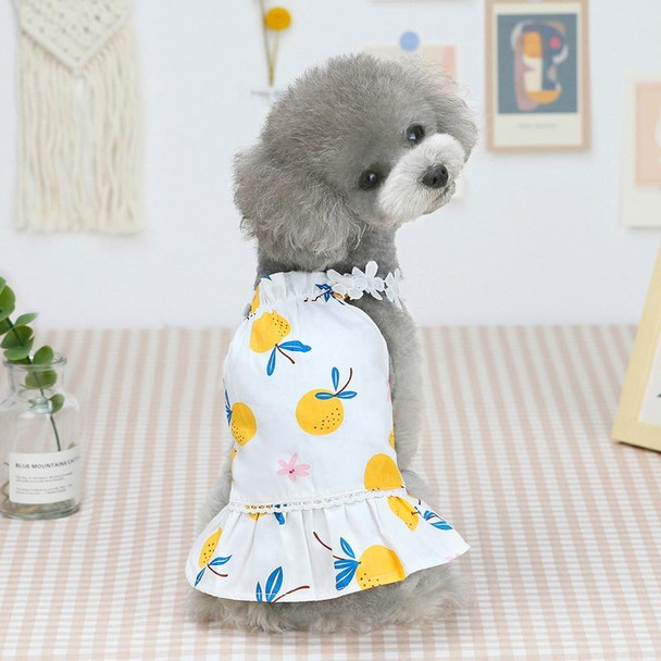 Pet Clothing Dog Cat Dress Bayberry Skirt, Size: M(Yellow)