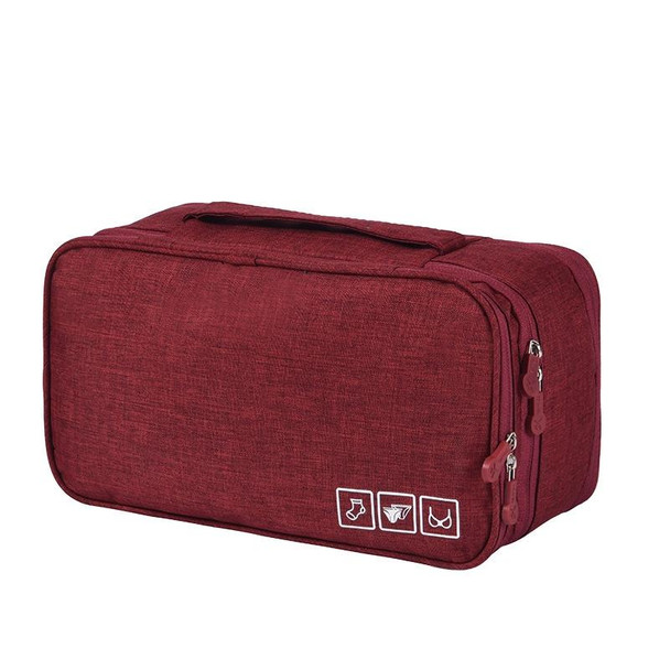 Travel Waterproof Storage Bag Underwear Storage Finishing Bag(Wine Red)