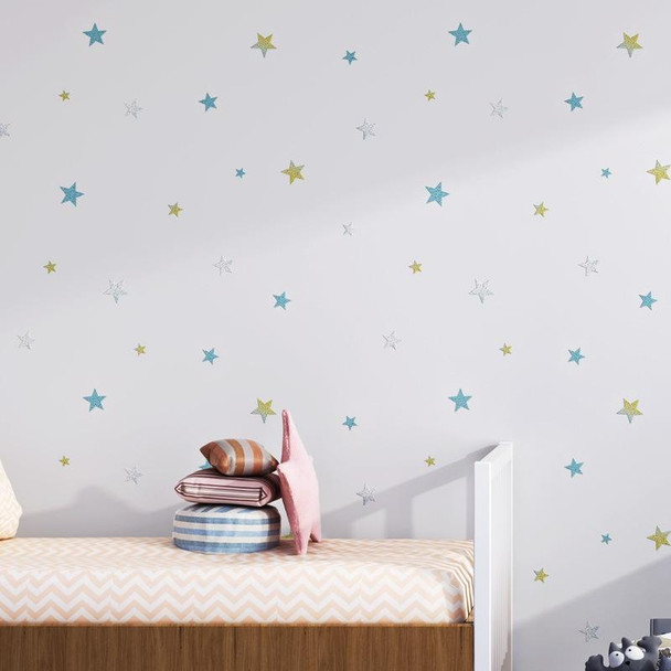 0.53 x 3m 3D Stars Moon Self-Adhesive Wallpaper Mediterranean Children Wall Sticker(1502 Beige)