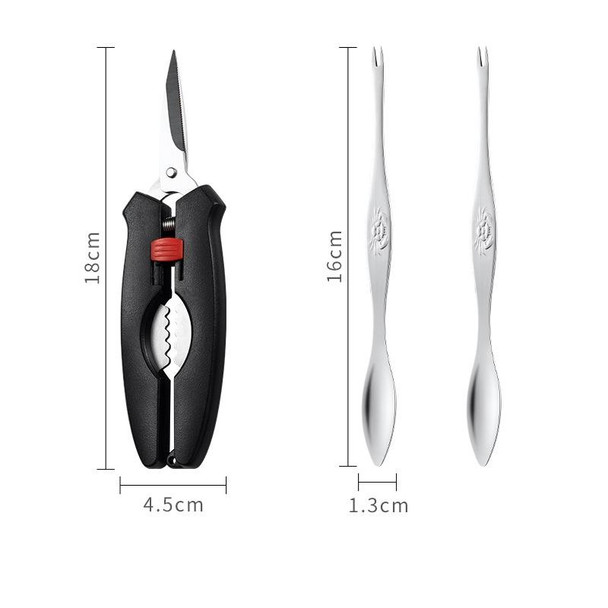 Crab Tool 304 Stainless Steel Crab Fork Crab Scissors Crab Needle,Style: 4 Fork 1 Knife