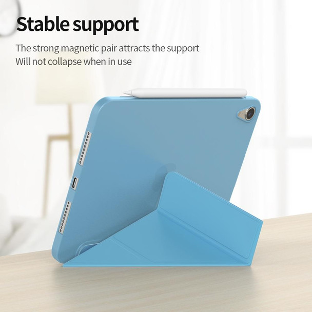 Double-sided Matte Deformation TPU Tablet Leatherette Case with Holder & Sleep / Wake-up Function - iPad mini 6(Sky Blue)