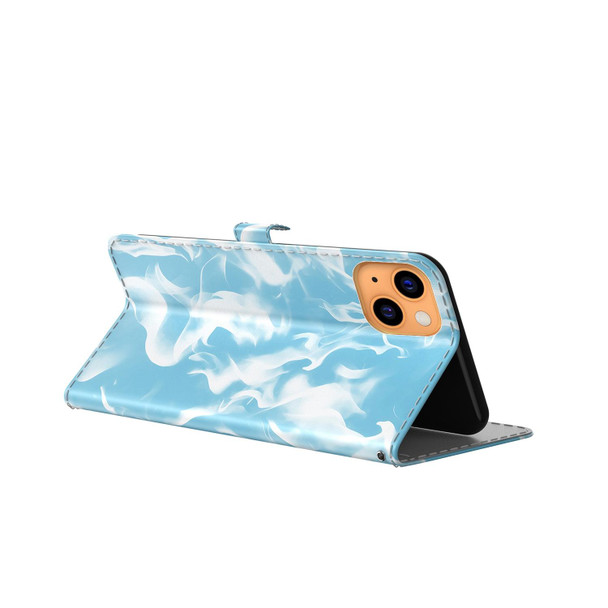 Cloud Fog Pattern Horizontal Flip Leatherette Case with Holder & Card Slot & Wallet - iPhone 13(Sky Blue)