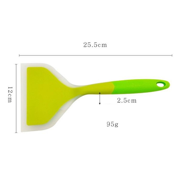 2 PCS Silicone Nonstick Spatula Wide Mouth Steak Pizza Spatula Kitchen Tool(Pink + Green)