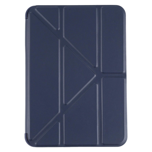 Multi-folding Horizontal Flip Honeycomb PU Leather + Shockproof TPU Tablet Case with Holder - iPad mini 6(Dark Blue)