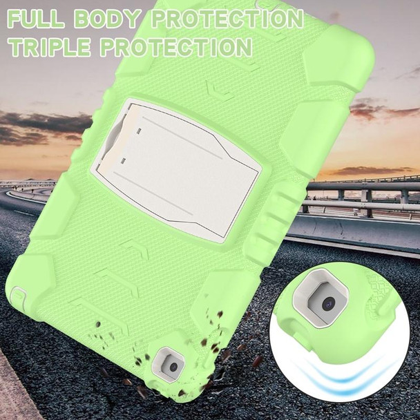 3-Layer Protection Screen Frame + PC + Silicone Shockproof Combination Case with Holder - iPad 10.2 2021 / 2020 / 2019(Matcha Green)