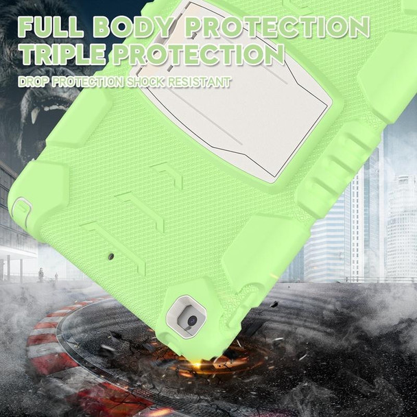 3-Layer Protection Screen Frame + PC + Silicone Shockproof Combination Case with Holder - iPad 10.2 2021 / 2020 / 2019(Matcha Green)