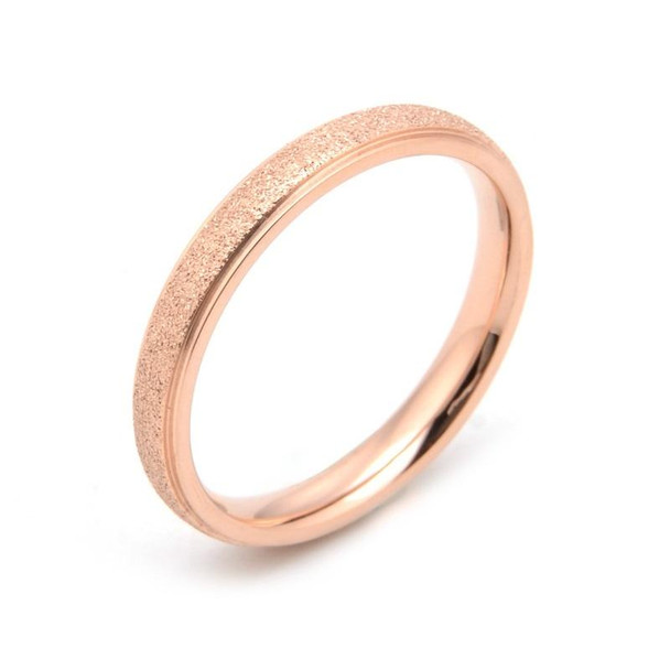 4 PCS Three Lifetimes Titanium Steel Couple Rings Very Fine Frosted Ring, Size: US Size 7(Rose Gold)