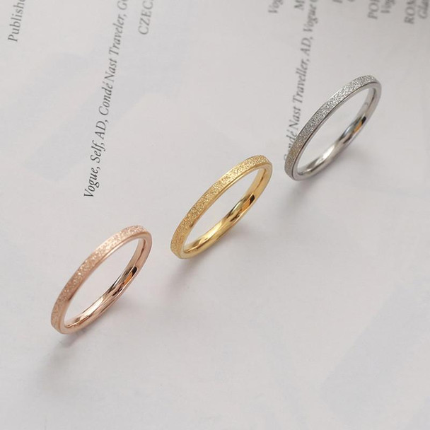 4 PCS Three Lifetimes Titanium Steel Couple Rings Very Fine Frosted Ring, Size: US Size 6(Golden)