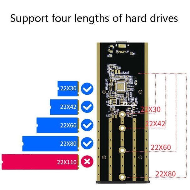 M.2 NVME / NGFF Mobile Hard Disk Box TYPE-C3.1 Notebook External Solid State Drive Box, Style: PC280K NVME Single Cable
